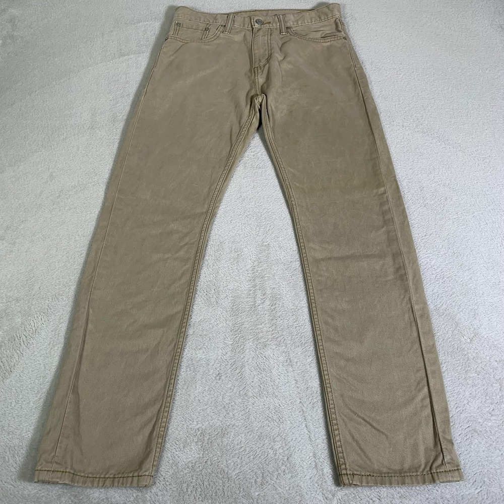Levis 508 Jeans Mens 29x30 Beige Khaki‎ Twill Regular Tapered Fit Cotton Denim